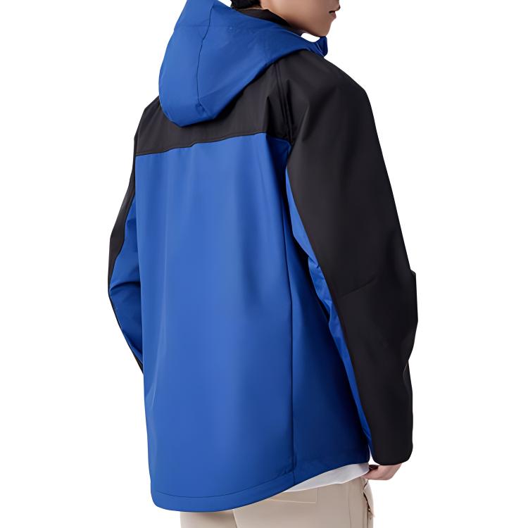 Puma Barevný blok Logo Zapínací mikina s kapucí Dlouhý rukáv Outdoorová turistická větrovka Pánské bundy Tmavě modrá 683477-09