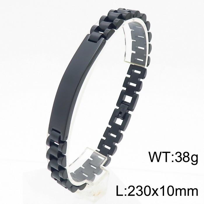 Personalized Curved Bracelet, Trend Lettering Adjustable Strap Chain Titanium Steel Men'S Bracelet