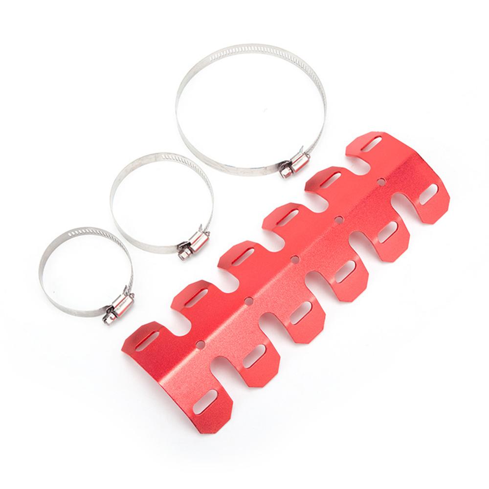 

25cm Motorcycle Exhaust Heat Shield Muffler Pipe Guard Leg Anti Hot Protector червоний