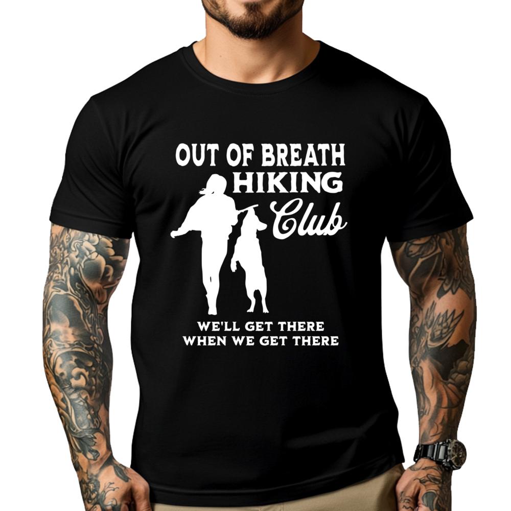 

Out Of Breath Hiking Society Club Outdoor Walk Groups Tee Shirt Clothes Band Tshirts Mother s Day - Men s Summer Cotton Graph... 5XL