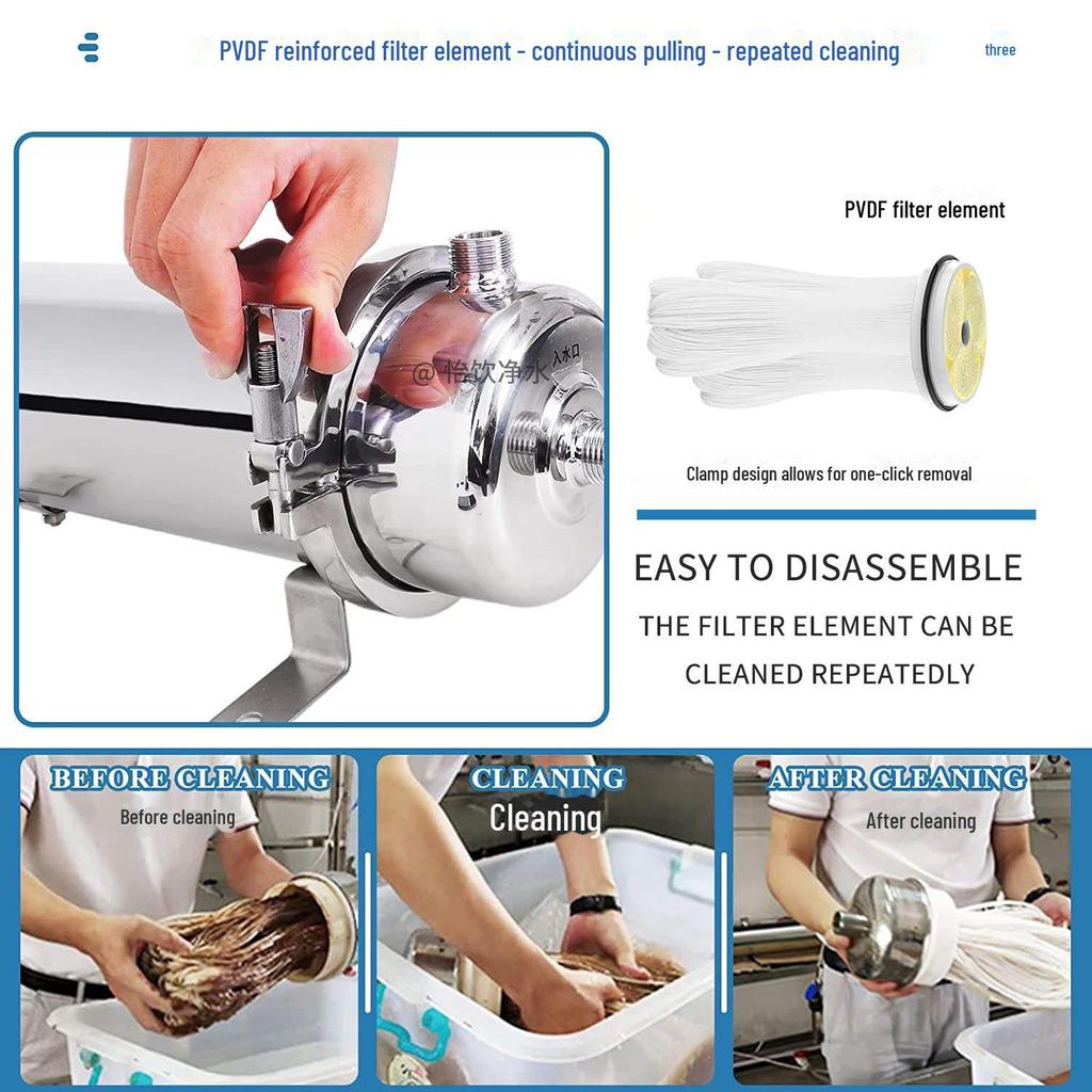 Stainless Steel Whole House Ultrafiltration Water Purifier for Tap, Well, and Outdoor Use