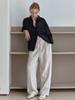 Elssibeui Curved Stitch Wide-Fit Pants_Beige