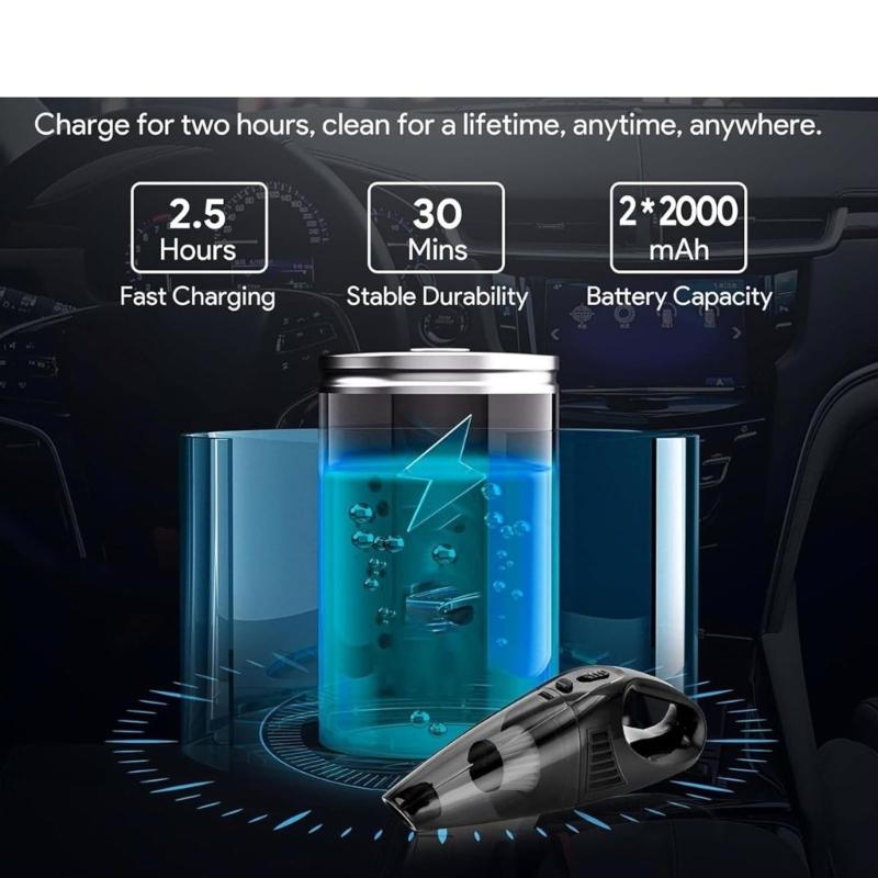 Cordless Car Vacuum Cleaner Lightweight Rechargeable Handheld Vacuum Wirelesss Vacuum Cleaner for Home & Auto Cleaning