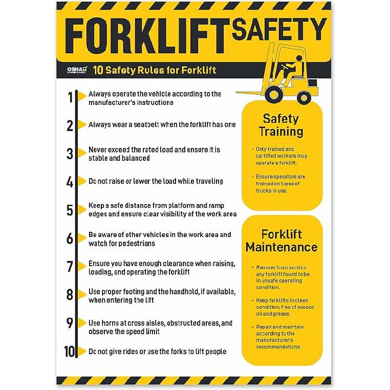 Workplace Safety Rules Poster 18'' x 24'' - OSHA Compliant Safety Rules Poster for Workplace, Warehouses, Office & Industrial, Laminated Workplace