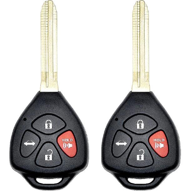 Key Fob Replacement for 2007-2011 Toyota Camry Car Keyless Entry Remote Control, HYQ12BBY, 4 Buttons, 2Pcs