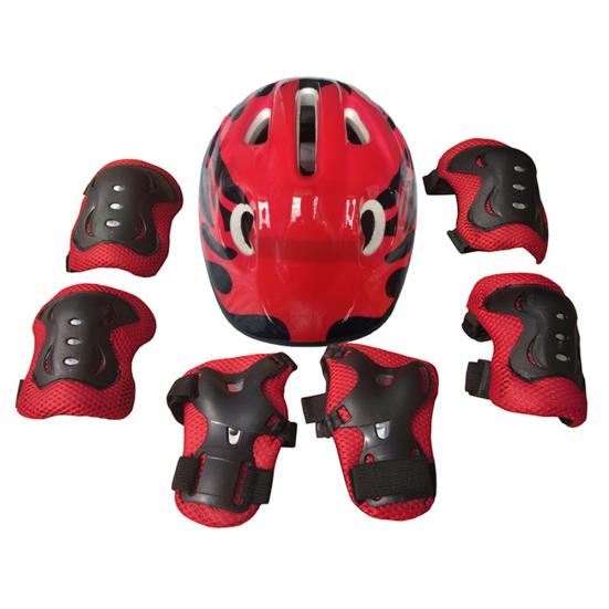 

7 шт. детский скейтборд велосипедный шлем колено локоть запястье защитная накладка красный