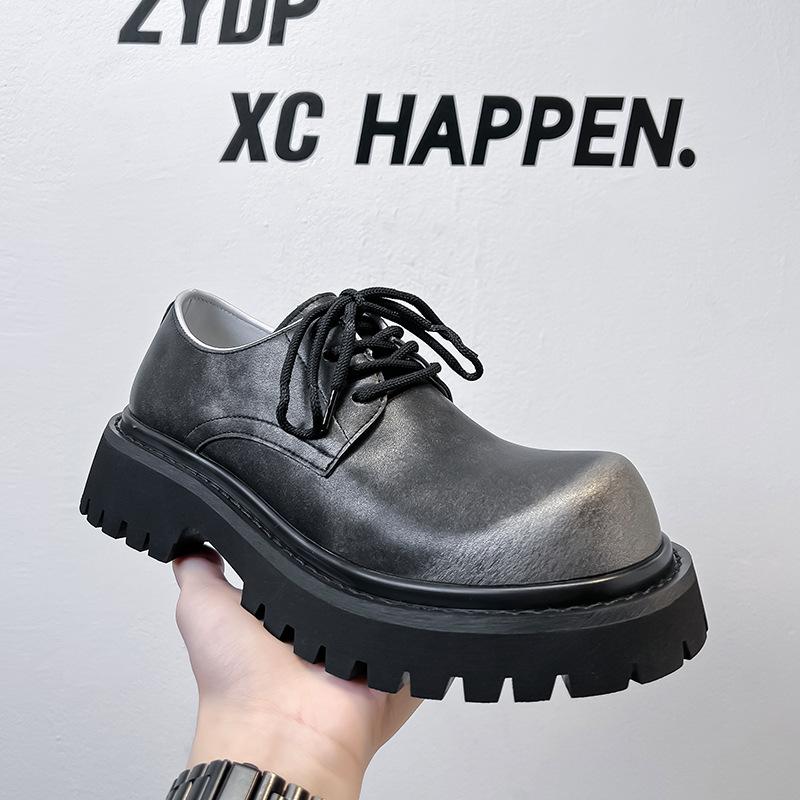 

Туфли дерби с большой головкой, туфли на платформе в британском стиле, кожаные туфли-лоферы с круглым носком и толстым каблуком 14702-24702-A 43 серебряный