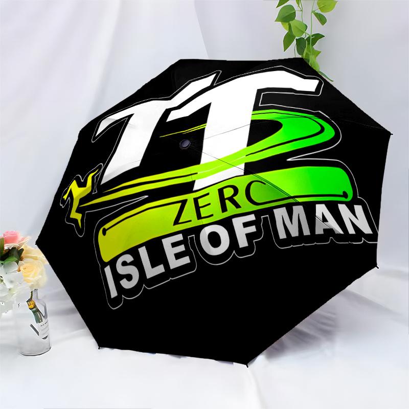 Tt Zerc Isle Of Man Automatic Opening And Closing Umbrella Cartoon Logo Design Portable And Foldable For All Seasons Traveldailysmall Luxuryoutdoor