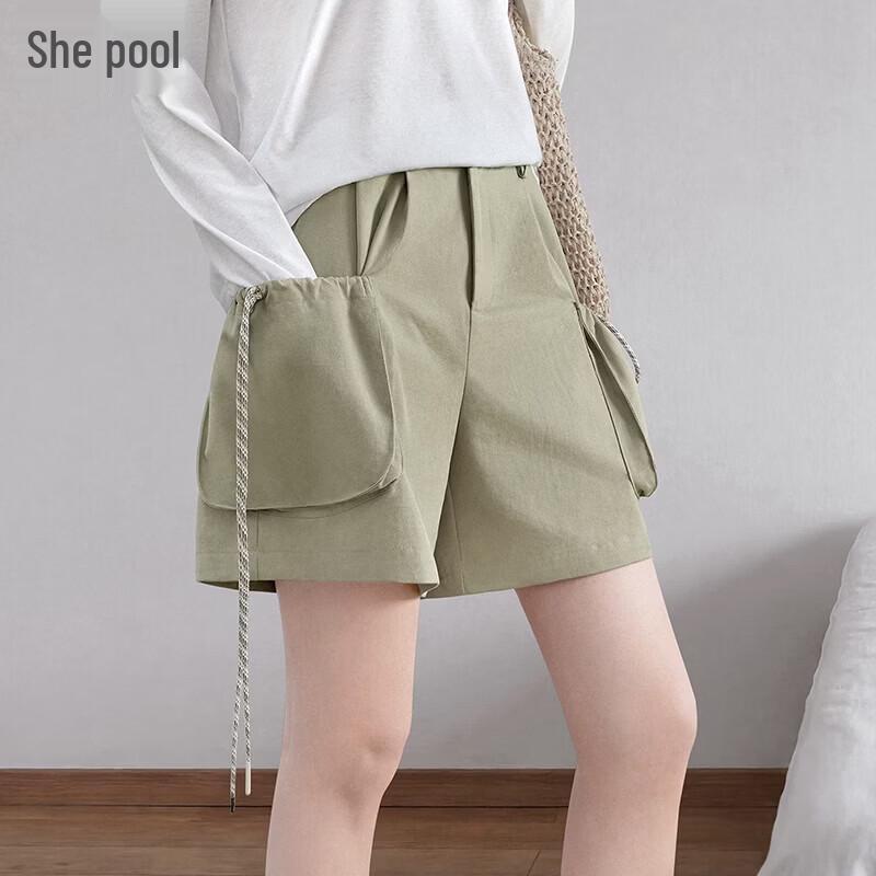 Women s Fashion Loose High-Waist Cargo Shorts XL