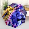 Saint Seiya Print Automatic Open Close Umbrella, Portable Foldable Umbrella, for Outdoor Commute Camping Trip, Ideal Birthday Gift
