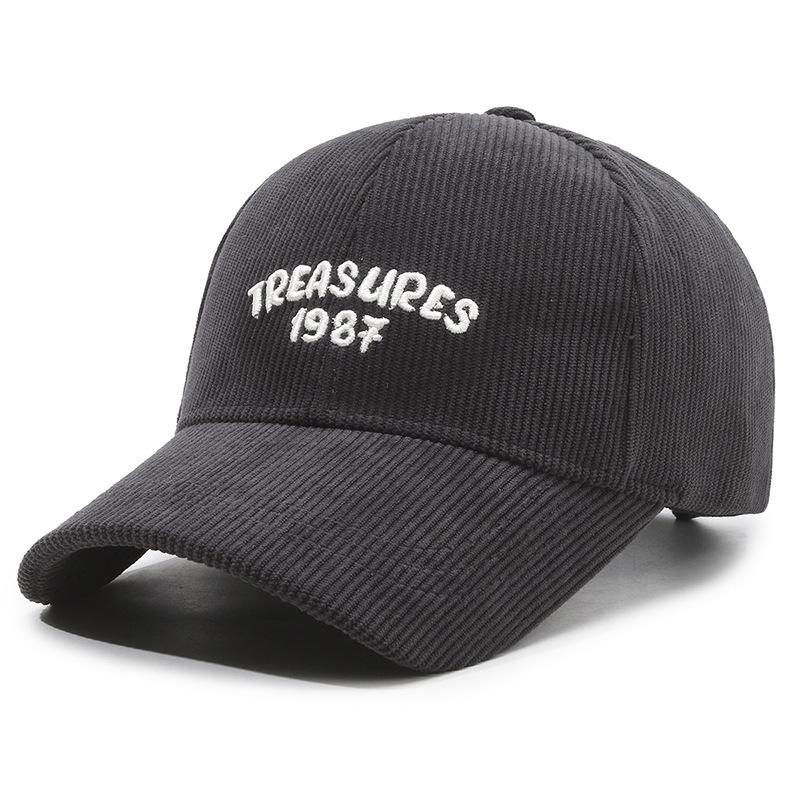 Corduroy Baseball Cap with Large Brim - Warm, Simple, Versatile, and Perfect for Outdoor Cycling