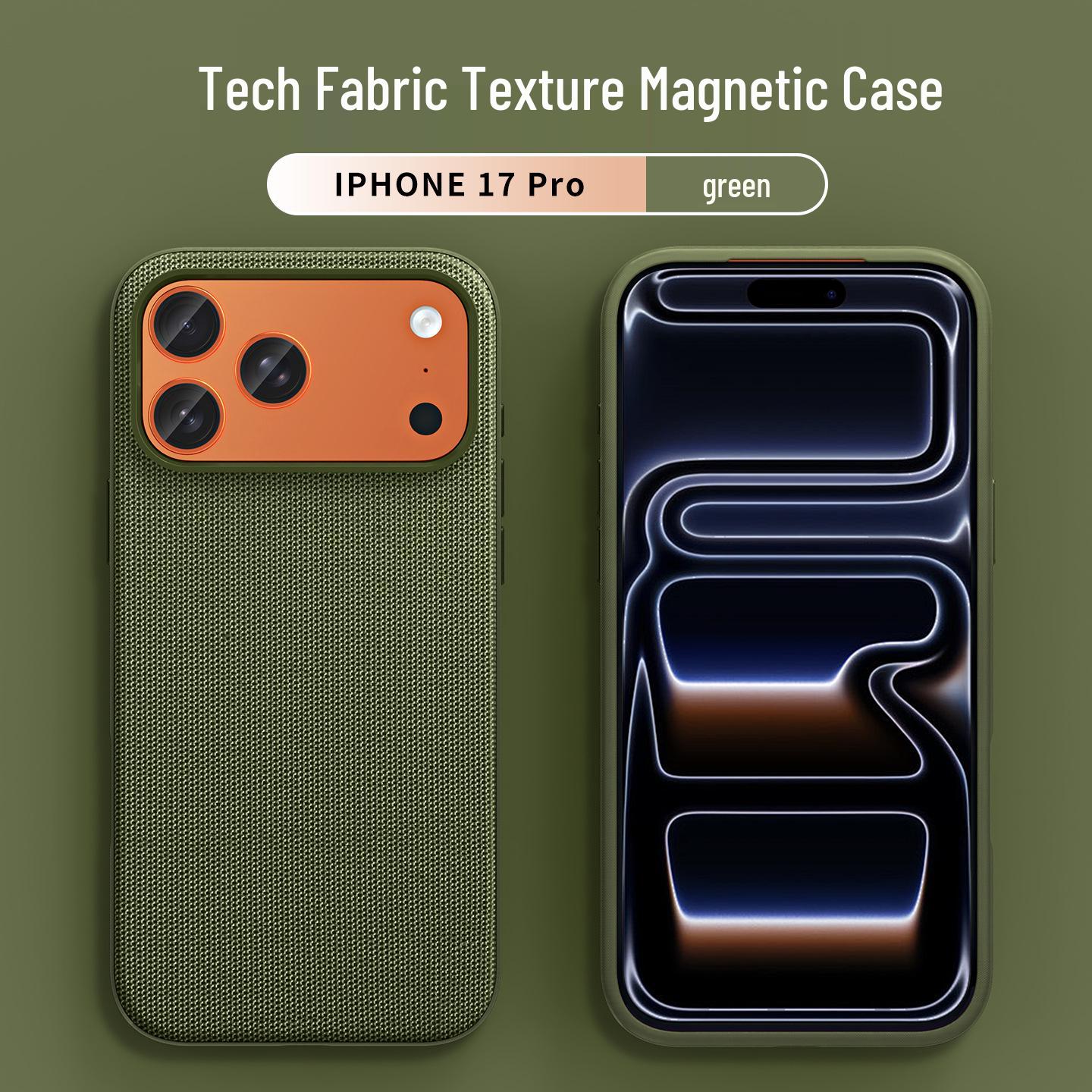 

Apple 17 Pro Max Official Fabric Case | Tech Texture | iPhone 16 Magnetic | Drop Protection iPhone 17 Air зелений