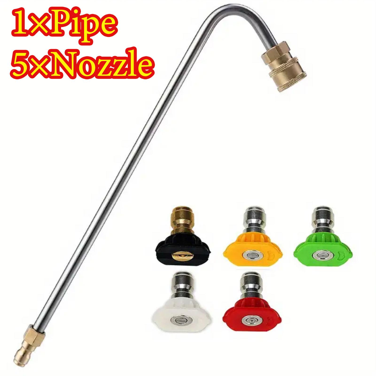 

Pressure Washer Extension Wand,1-7PCS Washer Lance,5 Nozzle Tips,1 Gutter Cleaner Attachment Curved Rod,4000 PSI Cleaning Tools