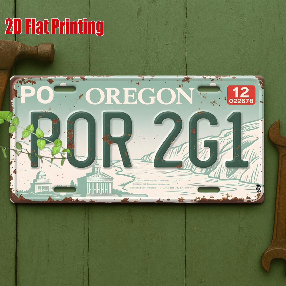 

D Flat D Flat Print pc Vintage Metal Sign Outdoor Plaque Wall Decor cm x cm Oregon POR G Vintage Aluminum S 15x30cm(5.9x7.8inch)