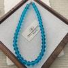 Summer ice blue high-transparency crystal necklace, sea blue treasure color niche collarbone chain, women's personality cold and simple