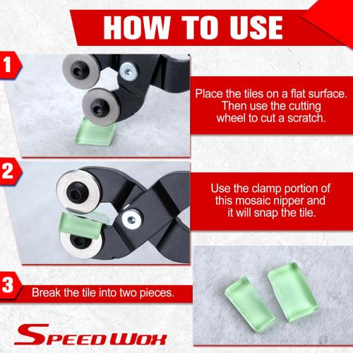 SPEEDWOX Tile Nippers, Glass Tile Nippers, Glass Cutter, Tile Nippers, Mosaic Cutter, Glass Nipper Cutter, Tile Cutting Pliers, Tile Cutting Pliers, R