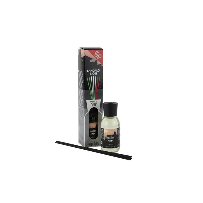 Diffuseur De Parfum Mikado Bois De Sandal Noir 125ml. Magic Lights