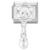 Zircone Brillante Farfalla Fiocco Cuore Link Charm Italiani Adatti per Bracciale in Acciaio Inossidabile da 9mm Gioielli da Donna Fai da Te Creazione Regali