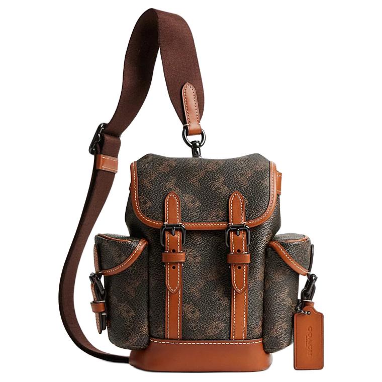 

Coach Hitch 13 Logo Buckle Closure Design Printed Coated Canvas Crossbody Mini Bag Women bags Truffle CW458-A7U Basic Set (Bag+Dust Bag)