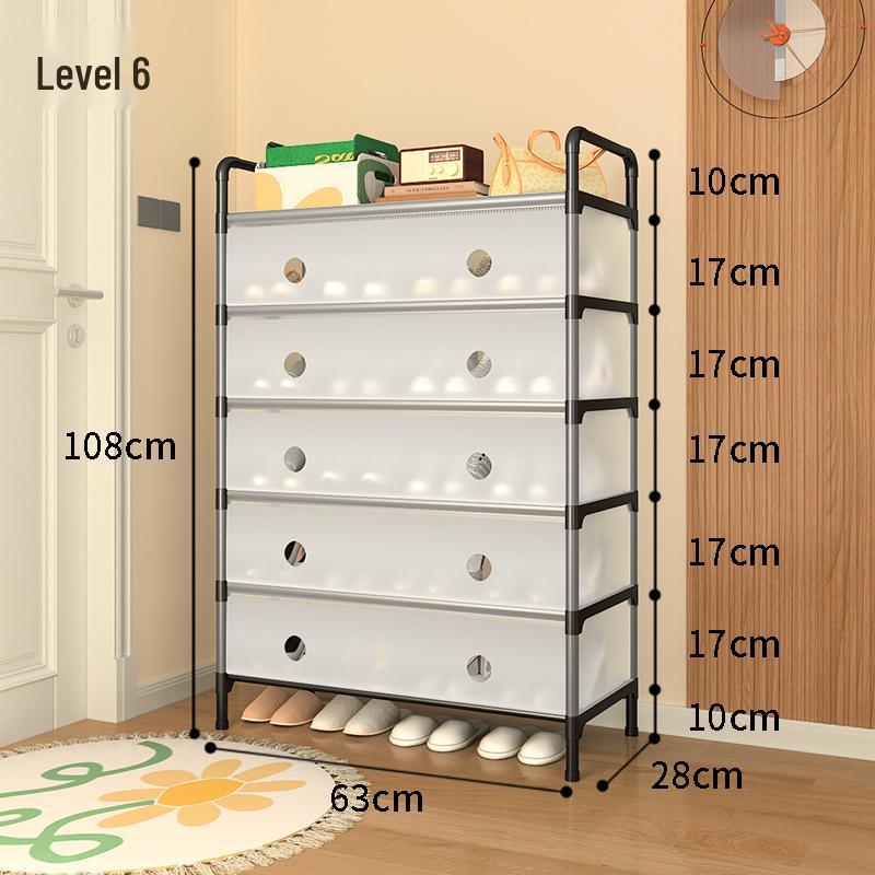 Platzsparendes Mehrschicht-Schuhregal mit Staubschutz für Wohnheime