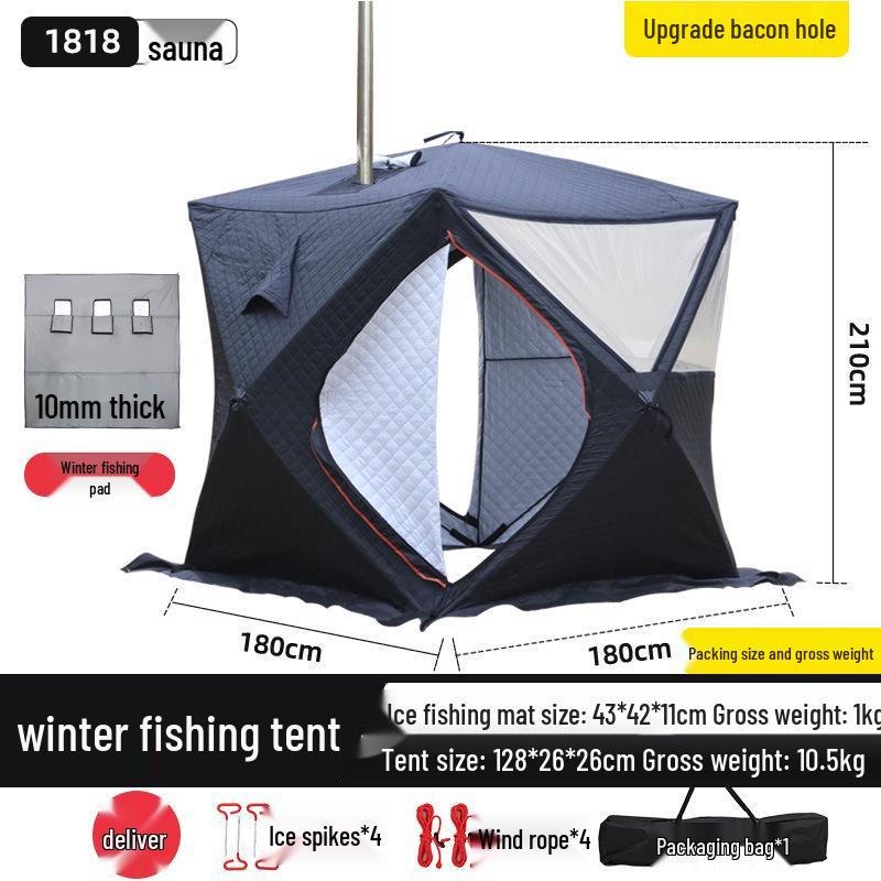 Pentagonal Winter Outdoor Sauna Tent: Portable Steam & Sweat Box for Ice Fishing and Medicinal Bath.