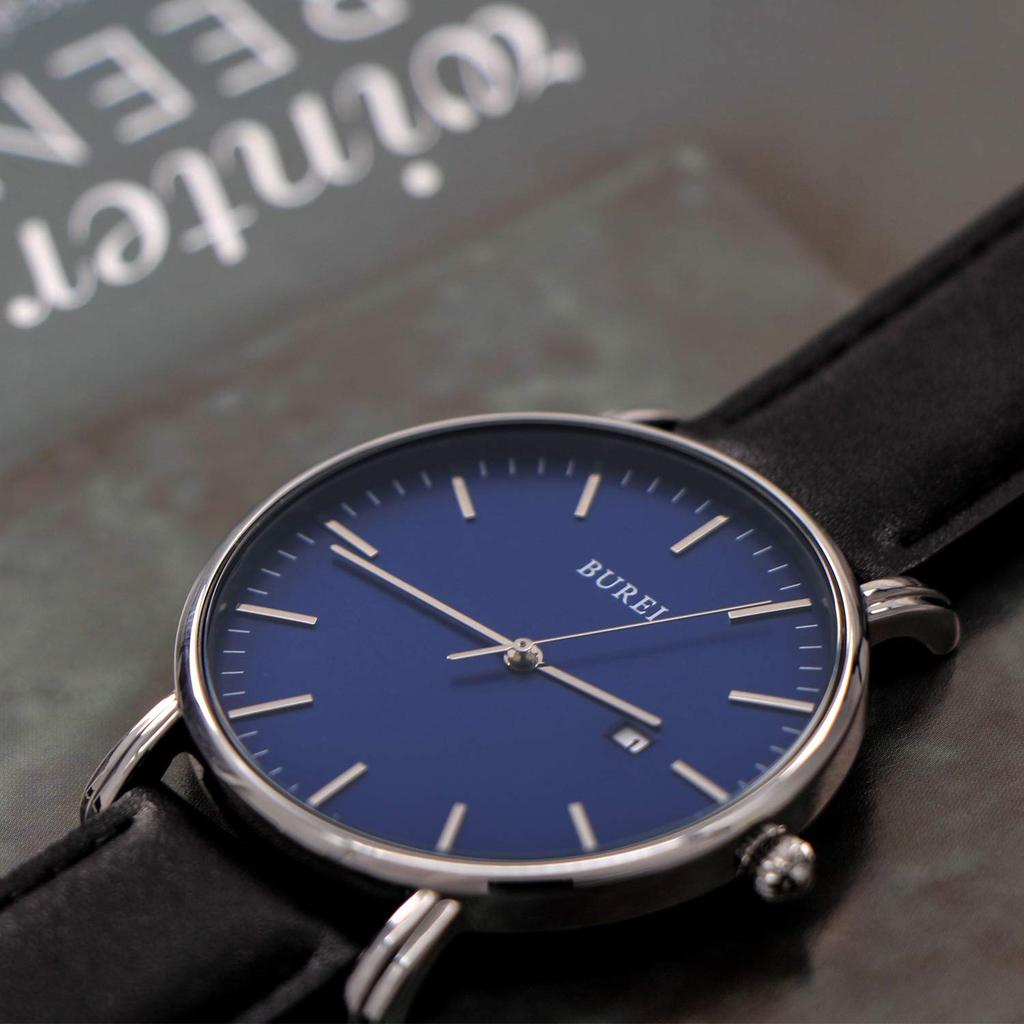 BUREI Men's Waterproof Analog Business Milanese Mesh Belt Stylish Date Wristwatch 16