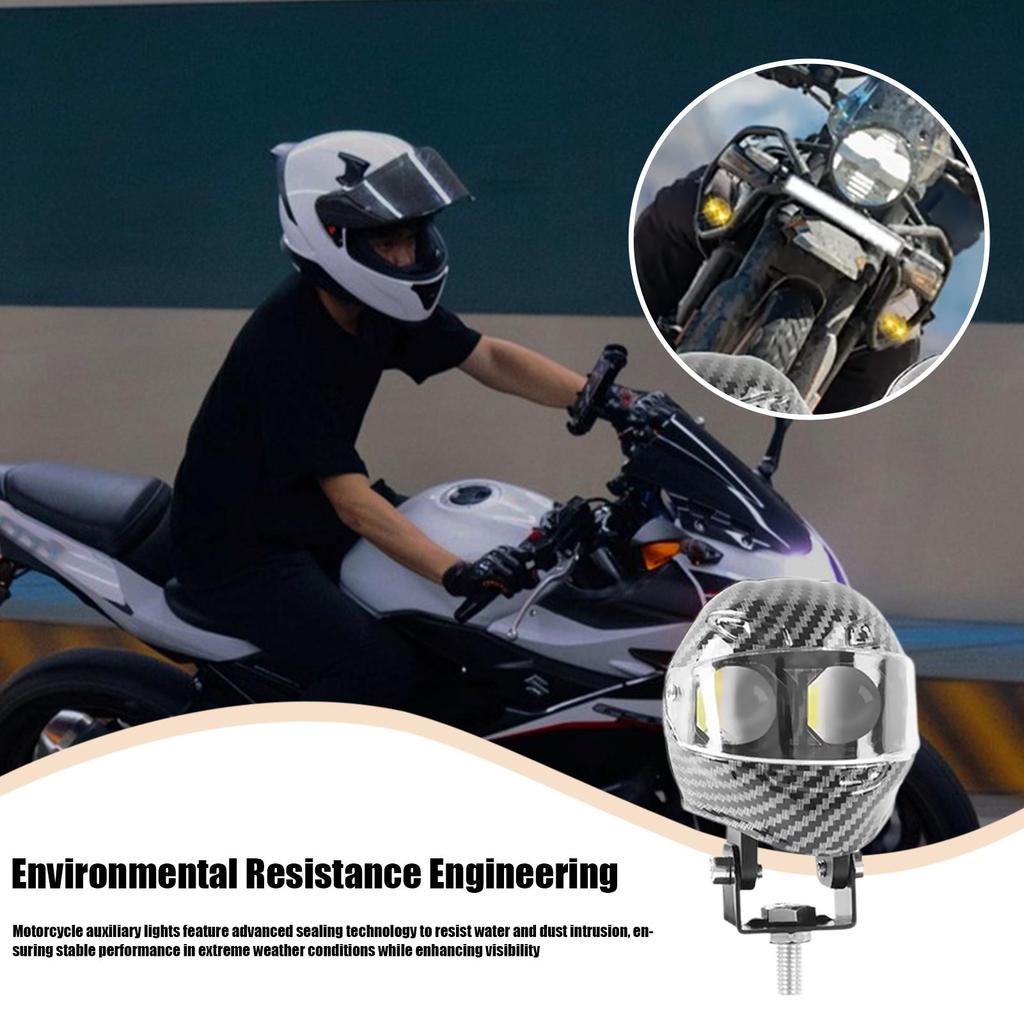 Motorcycle Auxiliary Lights Helmet-Style Motorcycle Auxiliary Spotlight Motorbike Driving Spotlight For Scooter ATV Offroad Dirt