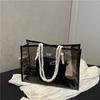 Summer Shoulder Bag Mother and Child Bag Women's 2025 New Trendy Simple Large-capacity Transparent Splicing Portable Tote Bag