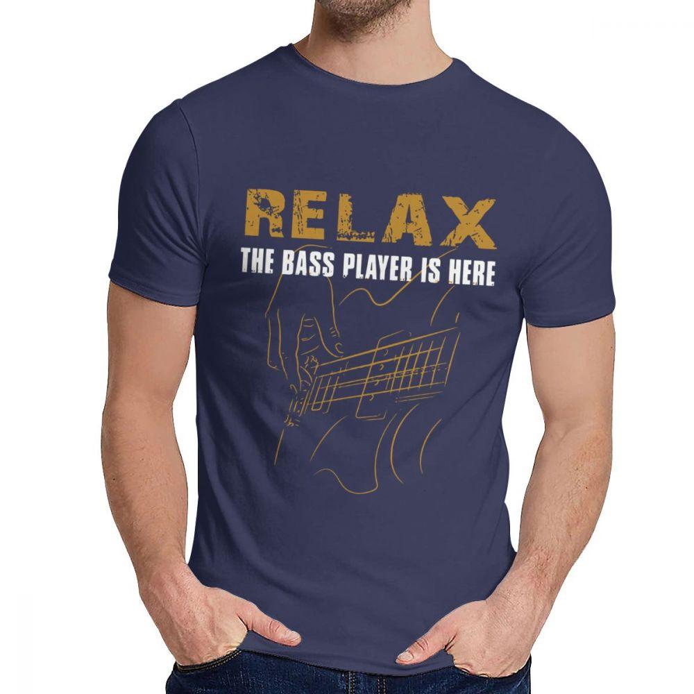 Unisex T Shirt The Bass Player Is Here Electric Guitars Music Tops 100 Cotton Fashion
