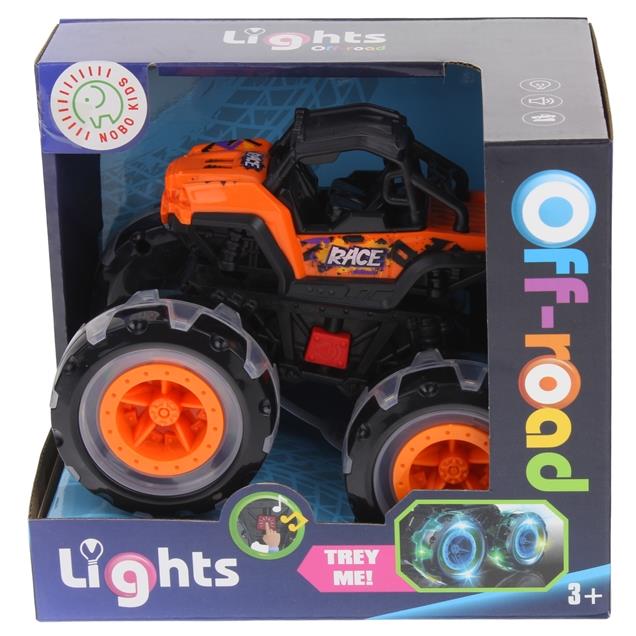 Monster Truck Off-Road Car Jeep Auto Off Road Sound Light Orange