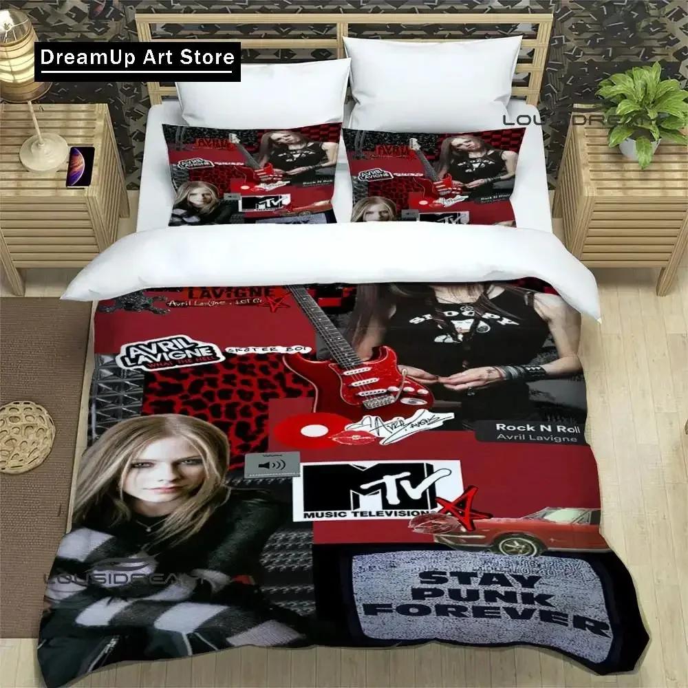 3D Print Fashion Avril Singer Lavigne Bedding Set Boys Girls Twin Queen Full Size Duvet Cover Pillowcase Bed Adult Bedroom