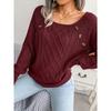 Pullover e maglioni lavorati a maglia a maniche lunghe con bottoni quadrati casual da donna per l'autunno inverno