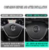 Voor VOLKSWAGEN Auto Koolstofvezelpatroon Logo Stuurwiel Decoratie Sticker Accessoires Voor VW GTI Polo Golf 5 6 Passat Sciro