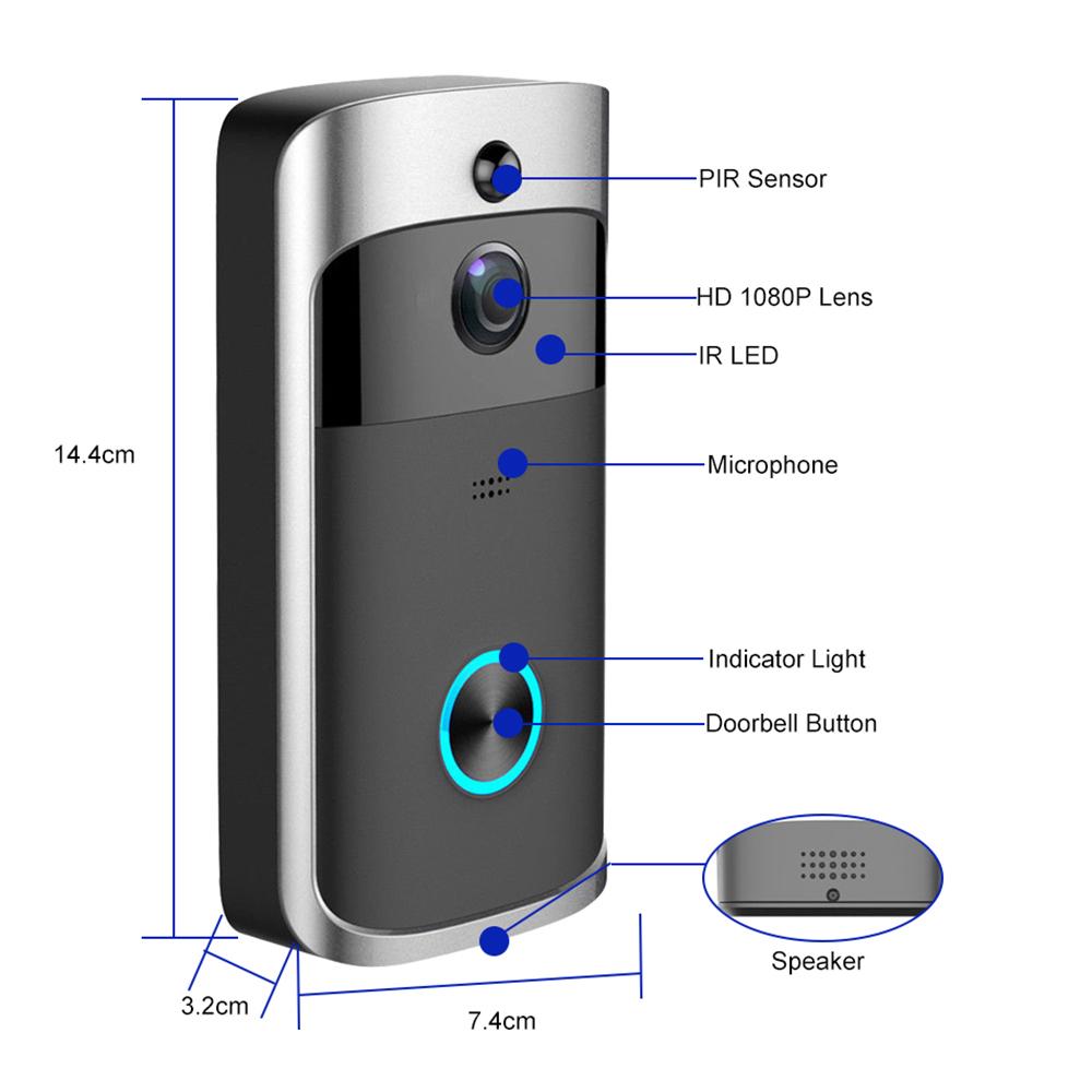 Wifi Wireless Call Intercom Video-Eye Home Door Bell Ring Phone Security Camera Night Vision Doorbell
