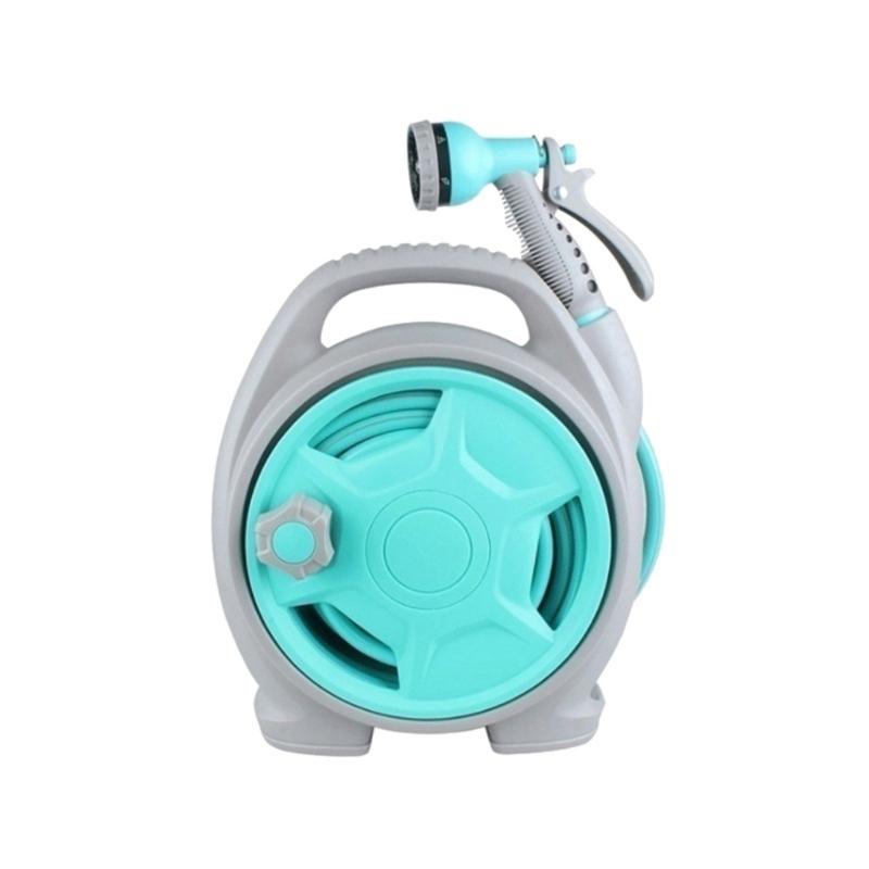 

Выдвижная катушка для садового шланга 50 футов с многорежимной насадкой для использования на патио, водяной шланг озеро синий