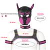 XL Large Size Puppy Cosplay Neoprene Fetish Hood Mask Kit with Chest Strap Collar Armband Sex Costumes for Bdsm Slave Role