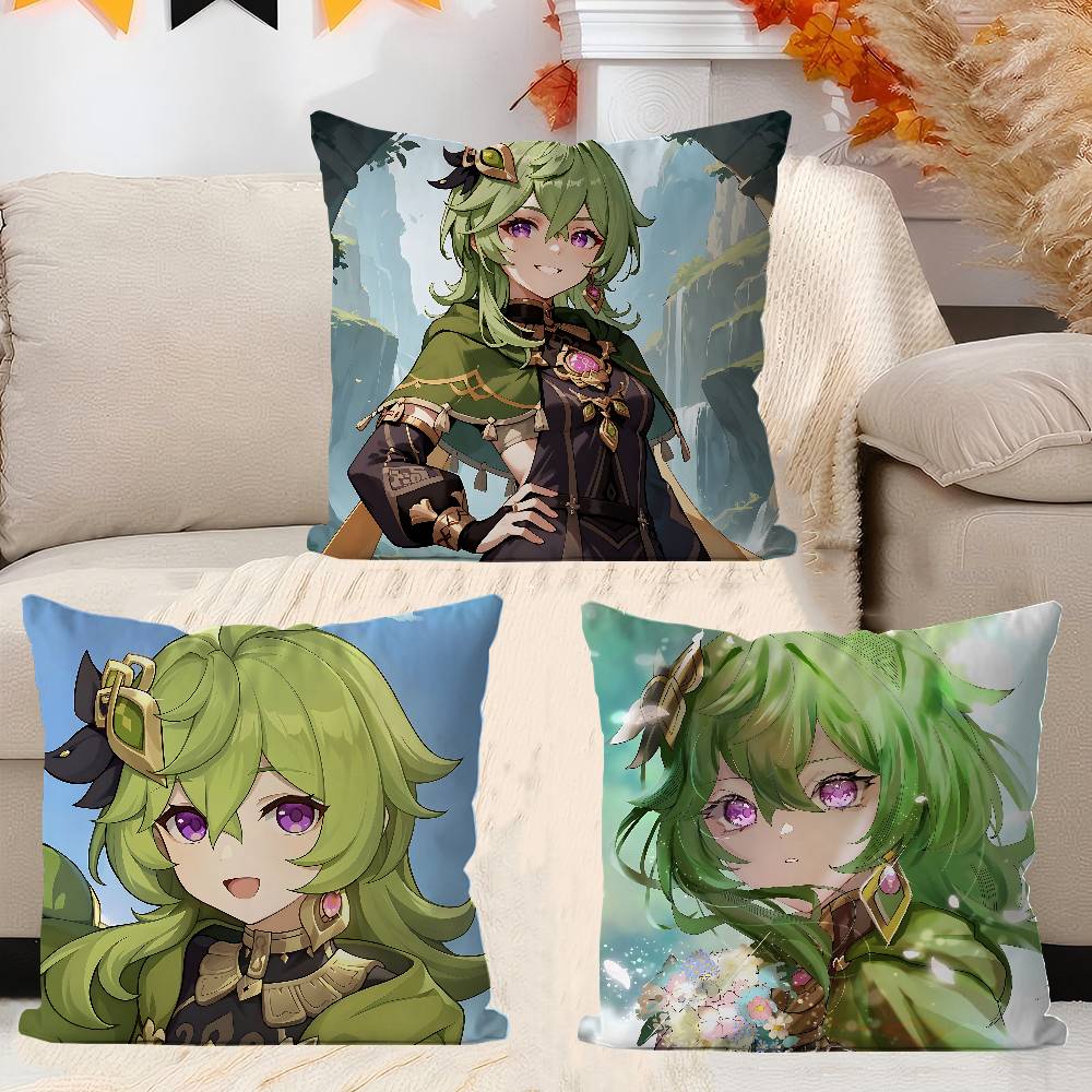 Collei Genshin Impact 45*45cm Cushion Cover Pillow Cover Decor Pillowcase Home Pillowcase For Couch Pillow