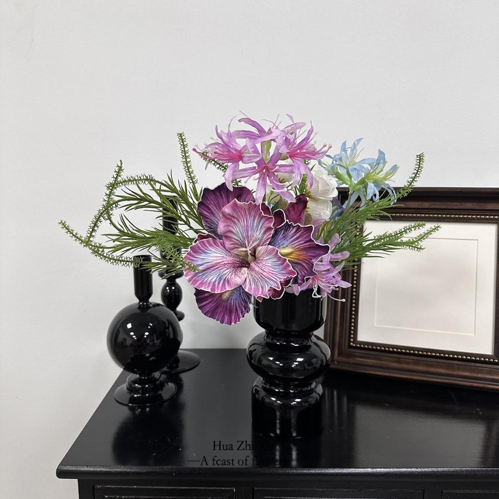 Handmade Simulation Iris Bouquet Realistic Silk Fake Flower Wedding Party Decor