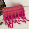 Mohair contrasting colors striped thick braids pulled hair imitation cashmere scarf men's and women's shawls thickened oversized warm scarf winter