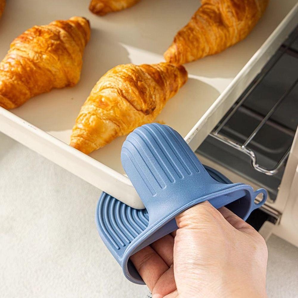 Anti-scald Silicone Oven Mitts Non Slip Baking Gloves Professional Kitchen Pinch Mittens  Baking