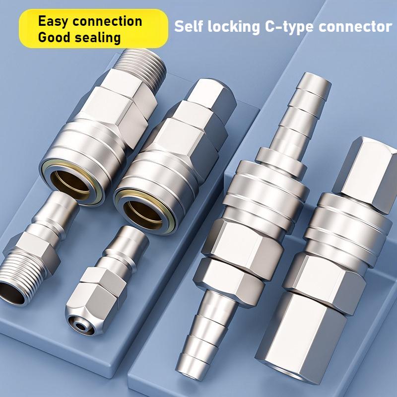 C Type Self-locking Pneumatic Fitting Quick Coupling Connector Coupler SP PP SM PM SH PH SF PF 10 20 30 40 for Air Compressor