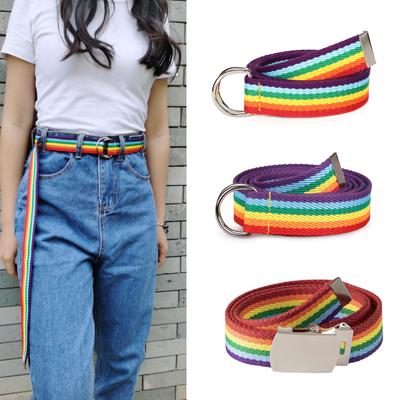 Braided Rainbow Waist Chain Belt for Women Prom Banquet Club Party Hot Girl Rainbow Elegant Woven Belt