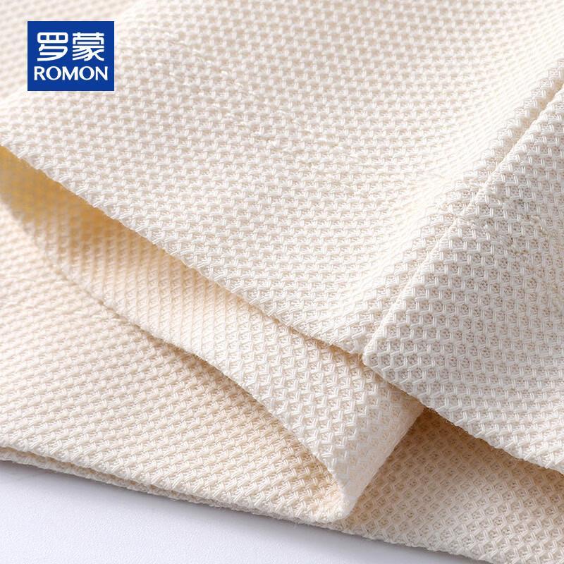 ROMON Men's Heavyweight Pure Cotton Short Sleeve Polo Shirt