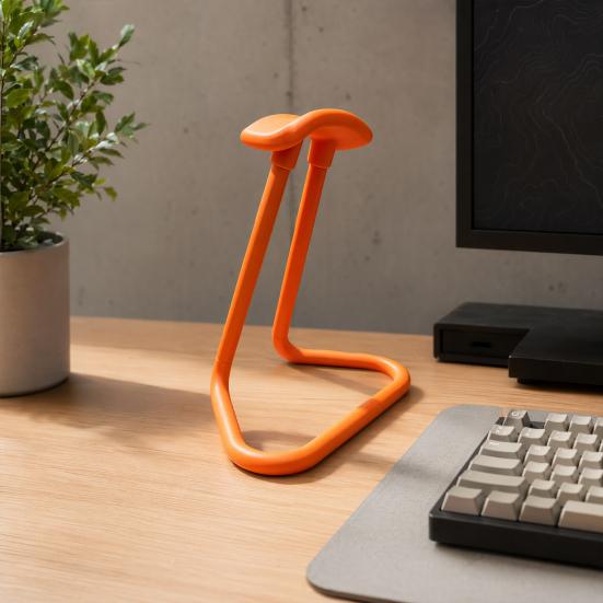 3D Printed Headphone Stand, Simple Headset Holder with Triangular Stable Base, Universal Headphone Rack for Gaming Desktopsand Study Desks