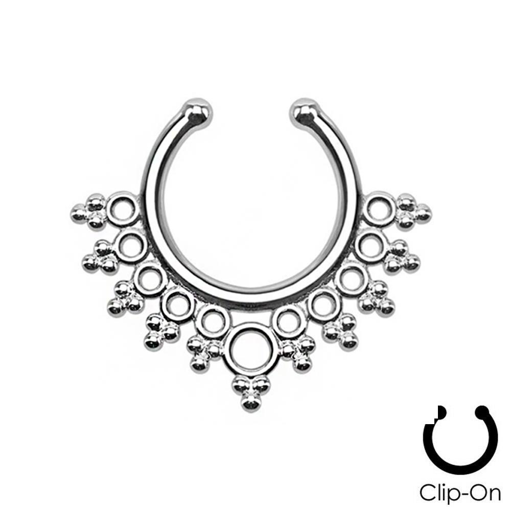 16g Steel Gold CZ Septum Fake Piercing Mix Styles Falso Septum Nose Rings Clickers Men Body Jewelry Piercing Nariz Daith Helix