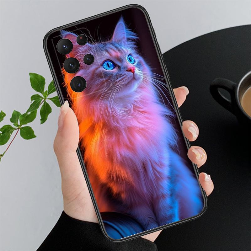 

Cute Cat Cartoon Phone Case For Samsung Galaxy S26 S25 S24 S23 S22 Ultra S23 S22 S25 Plus S24 FE S26Edge S25Plus