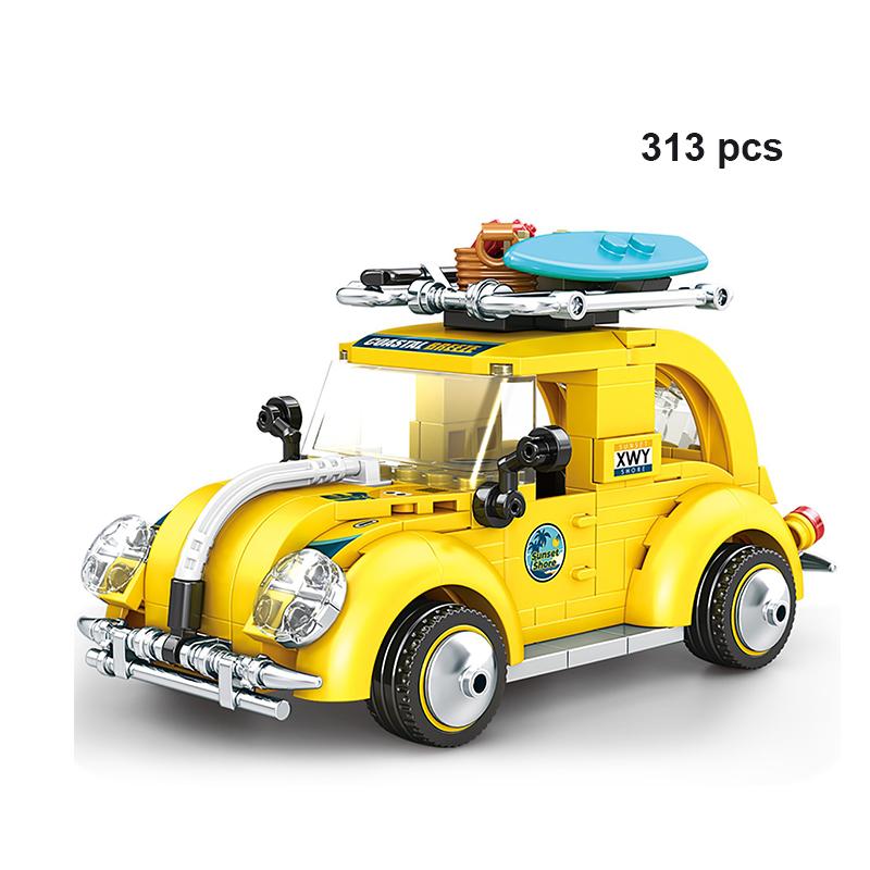 Technical Speed MOC Car City Super Rally Car Building Blocks Bricks Ornament Retro VintageToys For Kids Adults Birthday Gifts
