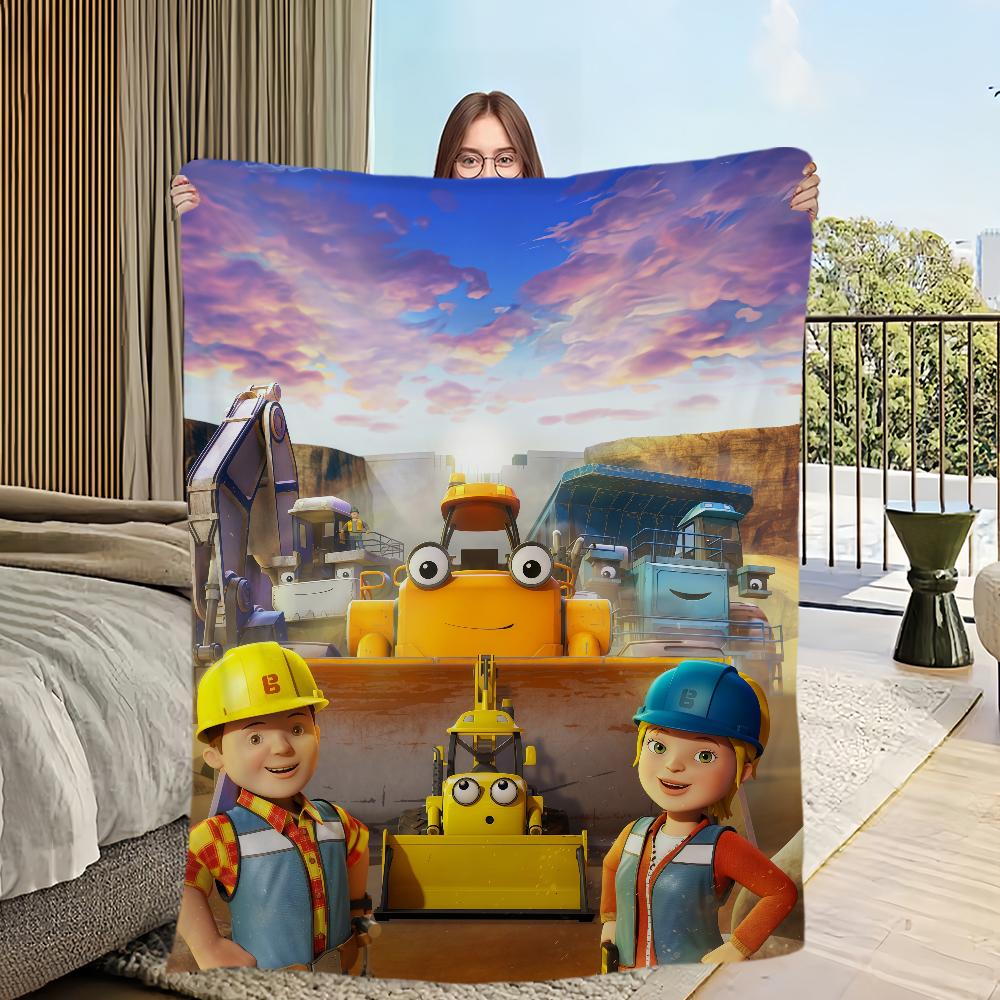 

Cartoon B-Bob the B-Builder Blanket Flannel warm comfort soft plush blanket For Picnic Beds Sofas Homes And Bedrooms 30x40in