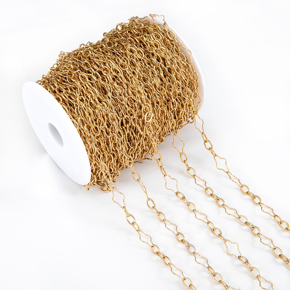 1Meter  Stainless Steel Geometry Hollow Border Chain Hip Hop Punk Gold Chain DIY Necklace Bracelet Bag Chains Material Wholesale