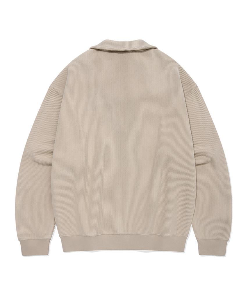 COVERNAT Small C Logo Corduroy Half Zip Beige